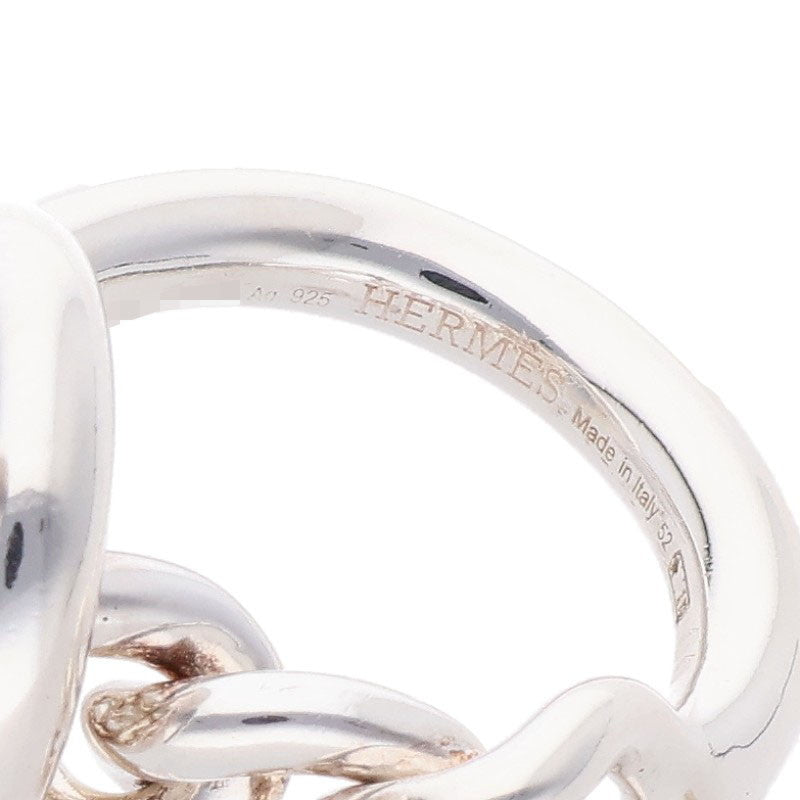 HERMES Croisette Silver Ring Size 52