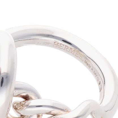 HERMES Croisette Silver Ring Size 52