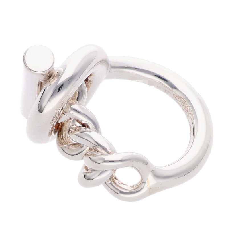 HERMES Croisette Silver Ring Size 52