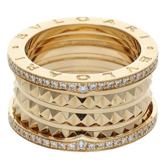 BVLGARI B-Zero1 Lock 4-Band K18YG Diamond Ring Size JP 14