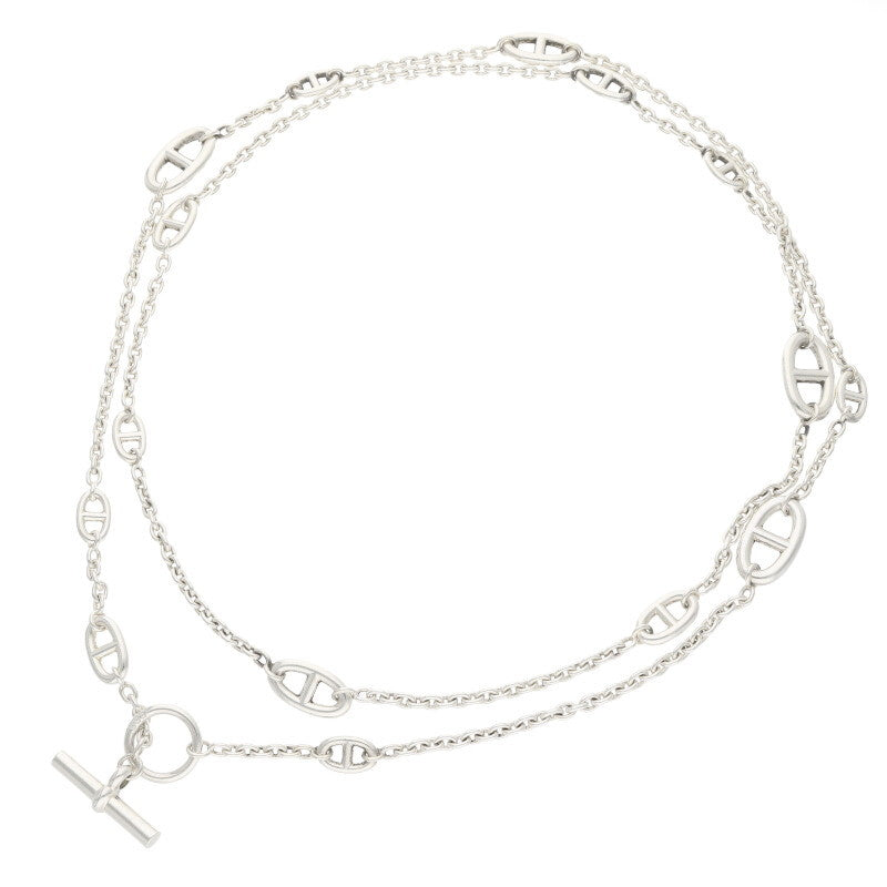 HERMES Farandole Sterling Silver Long Necklace Size ONE SIZE