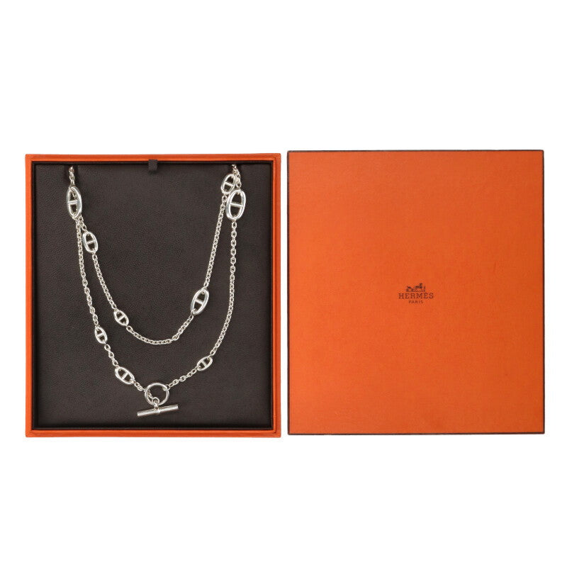 HERMES Farandole Sterling Silver Long Necklace Size ONE SIZE