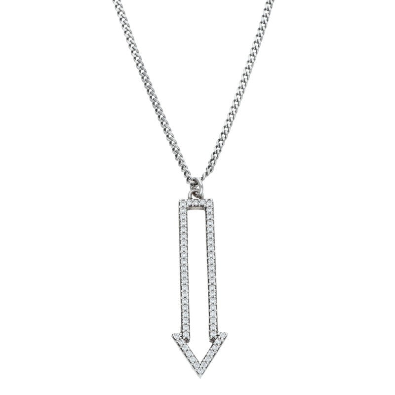 CELINE 460SJ6BCZ Arrow Rhodium Crystal Size ONE SIZE