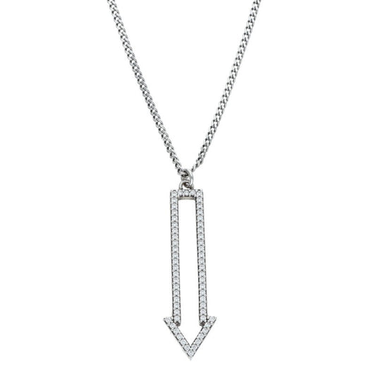 CELINE 460SJ6BCZ Arrow Rhodium Crystal Size ONE SIZE