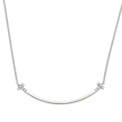 TIFFANY&Co. T Smile K18WG Diamond Necklace Size ONE SIZE