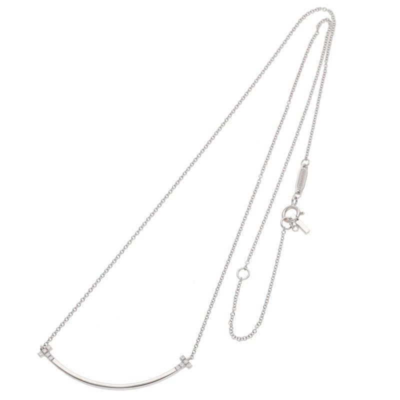 TIFFANY&Co. T Smile K18WG Diamond Necklace Size ONE SIZE