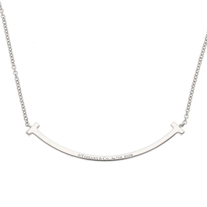TIFFANY&Co. T Smile K18WG Diamond Necklace Size ONE SIZE