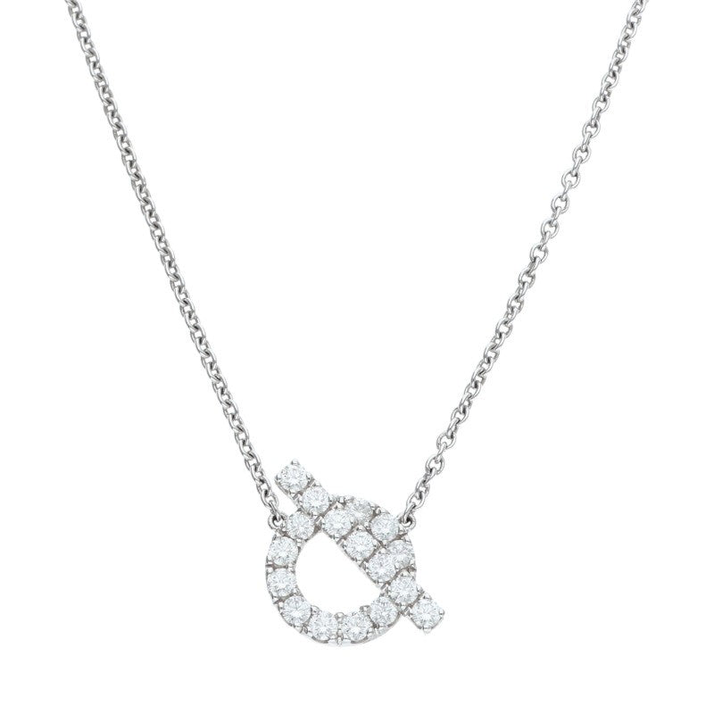 HERMES Finesse K18WG Pave Diamond White Gold Size ONE SIZE