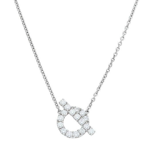 HERMES Finesse K18WG Pave Diamond White Gold Size ONE SIZE