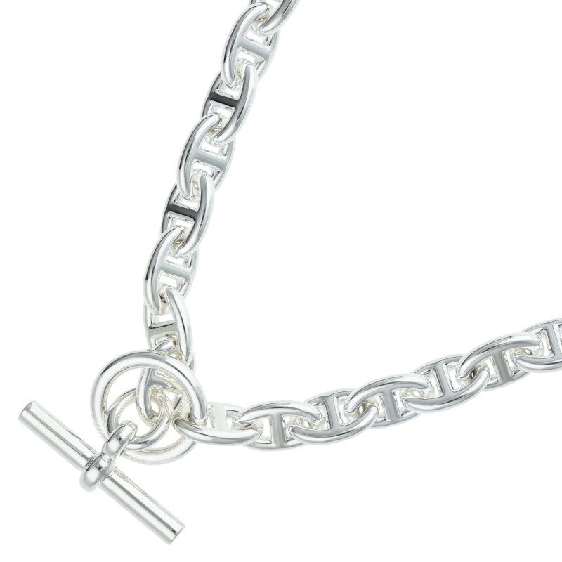 HERMES Chaine d'Ancre Silver Choker Necklace Size PM