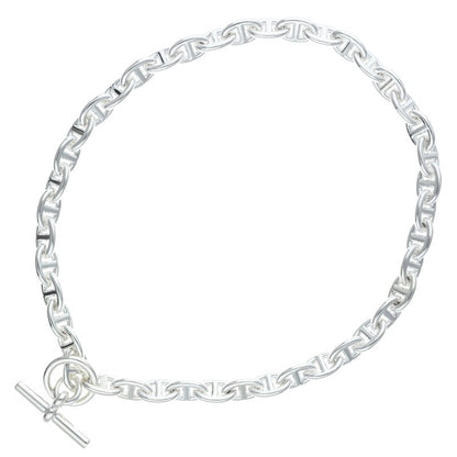 HERMES Chaine d'Ancre Silver Choker Necklace Size PM