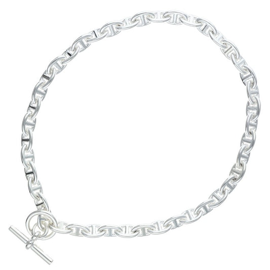 HERMES Chaine d'Ancre Silver Choker Necklace Size PM
