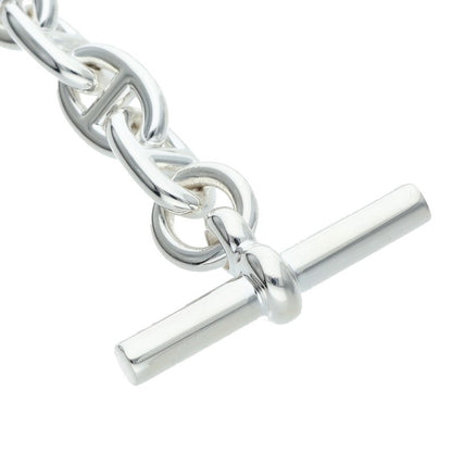 HERMES Chaine d'Ancre Silver Choker Necklace Size PM