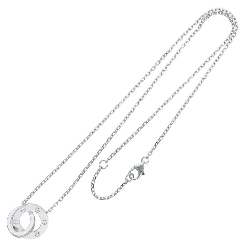 Cartier LOVE NECKLACE 18K WG Pave Diamond Necklace