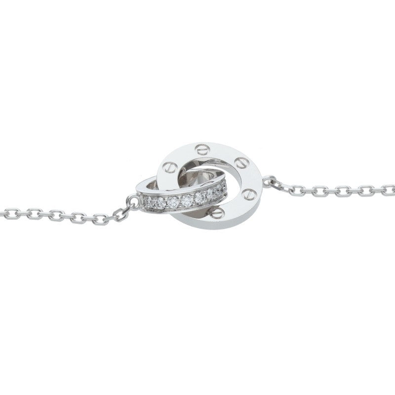 Cartier LOVE NECKLACE 18K WG Pave Diamond Necklace