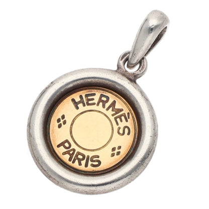 HERMES Sellier 18K Yellow Gold Charm Necklace Size ONE SIZE