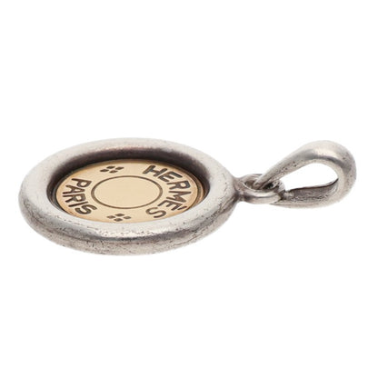 HERMES Sellier 18K Yellow Gold Charm Necklace Size ONE SIZE