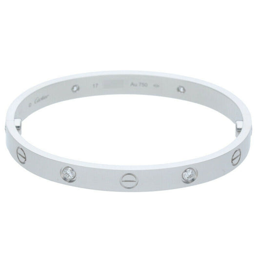 Cartier LOVE BRACELET K18WG 4P Diamond Size ONE SIZE