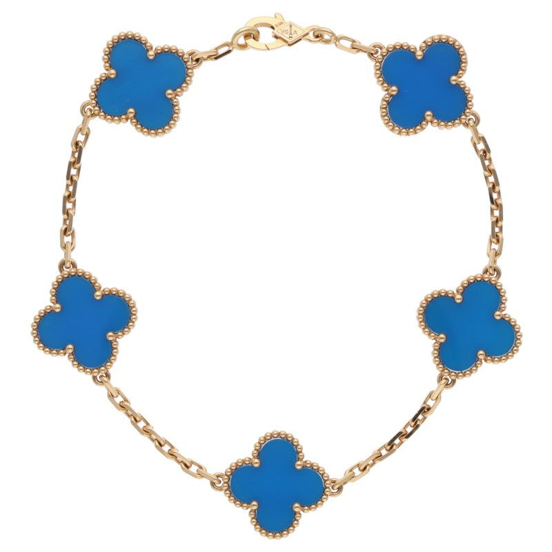VANCLEEF & ARPELS Vintage Alhambra K18YG Agate Size ONE SIZE