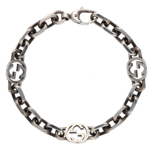 GUCCI Interlocking G Silver Bracelet Size ONE SIZE