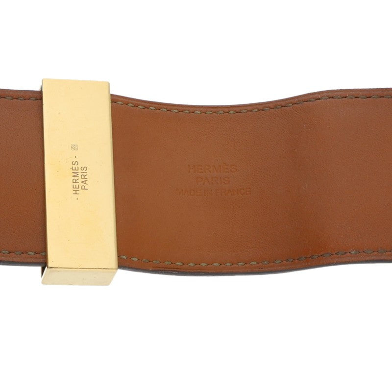 HERMES Collier de Chien Leather Bracelet Black Size ONE SIZE