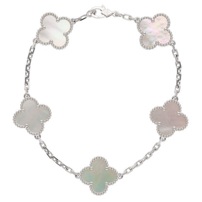 VANCLEEF & ARPELS Vintage Alhambra K18WG MOP Size ONE SIZE