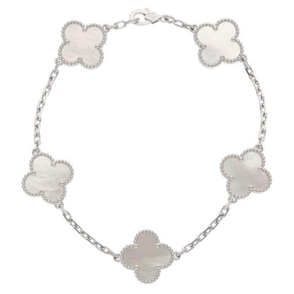 VANCLEEF & ARPELS Vintage Alhambra K18WG MOP Size ONE Multi