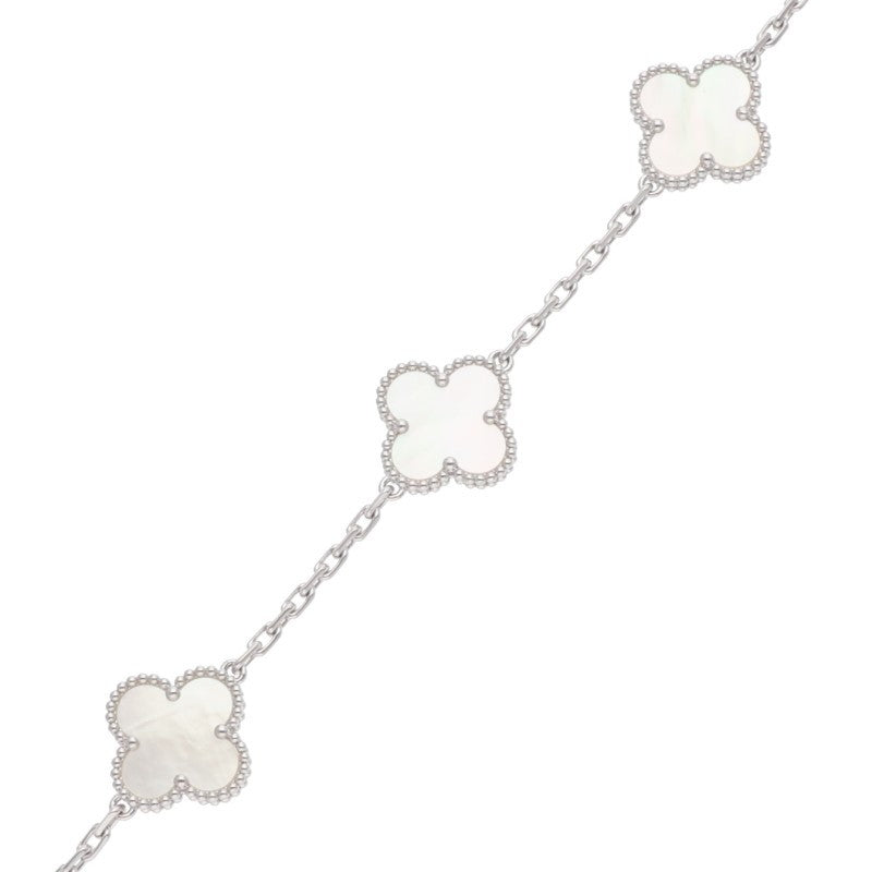 VANCLEEF & ARPELS Vintage Alhambra K18WG MOP Size ONE Multi