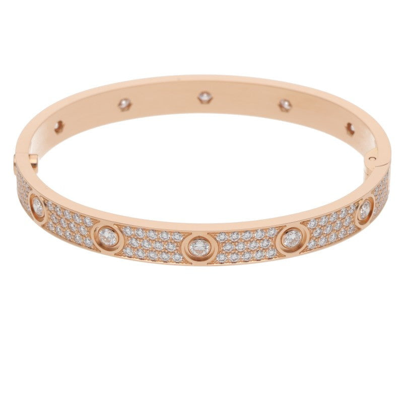 Cartier LOVE BRACELET 18KPG Pave Diamonds Size ONE SIZE