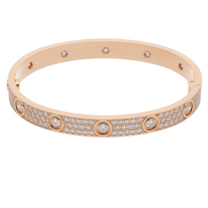 Cartier LOVE BRACELET 18KPG Pave Diamonds Size ONE SIZE