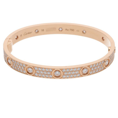 Cartier LOVE BRACELET 18KPG Pave Diamonds Size ONE SIZE