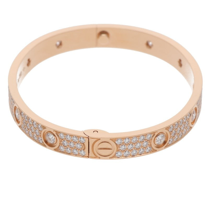 Cartier LOVE BRACELET 18KPG Pave Diamonds Size ONE SIZE