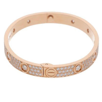 Cartier LOVE BRACELET 18KPG Pave Diamonds Size ONE SIZE