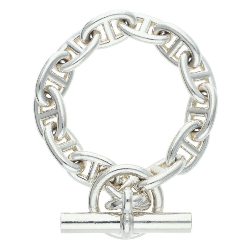 HERMES Chaine d'Ancre MM Silver Bracelet Size 13LINK