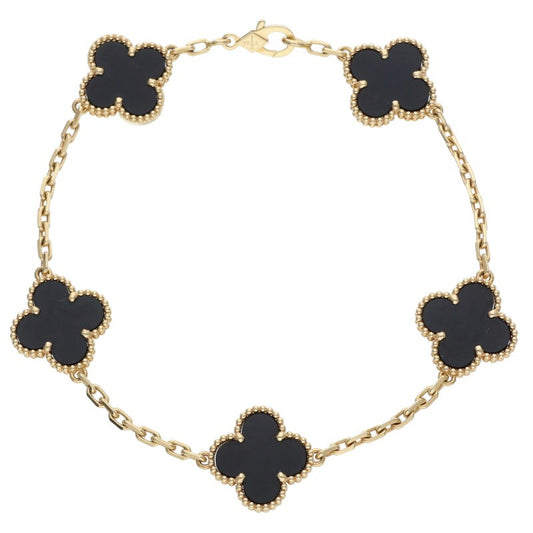 VANCLEEF & ARPELS Vintage Onyx Bracelet Size ONE SIZE