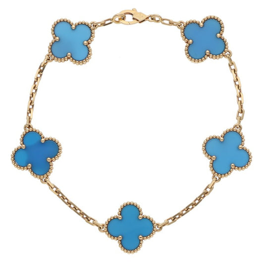 VANCLEEF & ARPELS Vintage Alhambra Yellow Gold Bracelet Size ONE SIZE