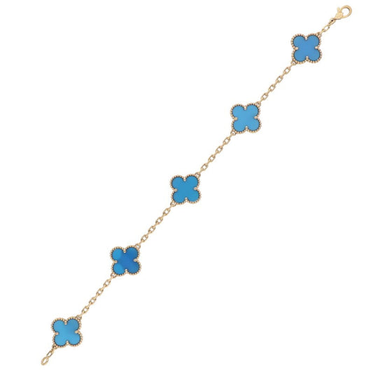 VANCLEEF & ARPELS Vintage Alhambra Yellow Gold Bracelet Size ONE SIZE