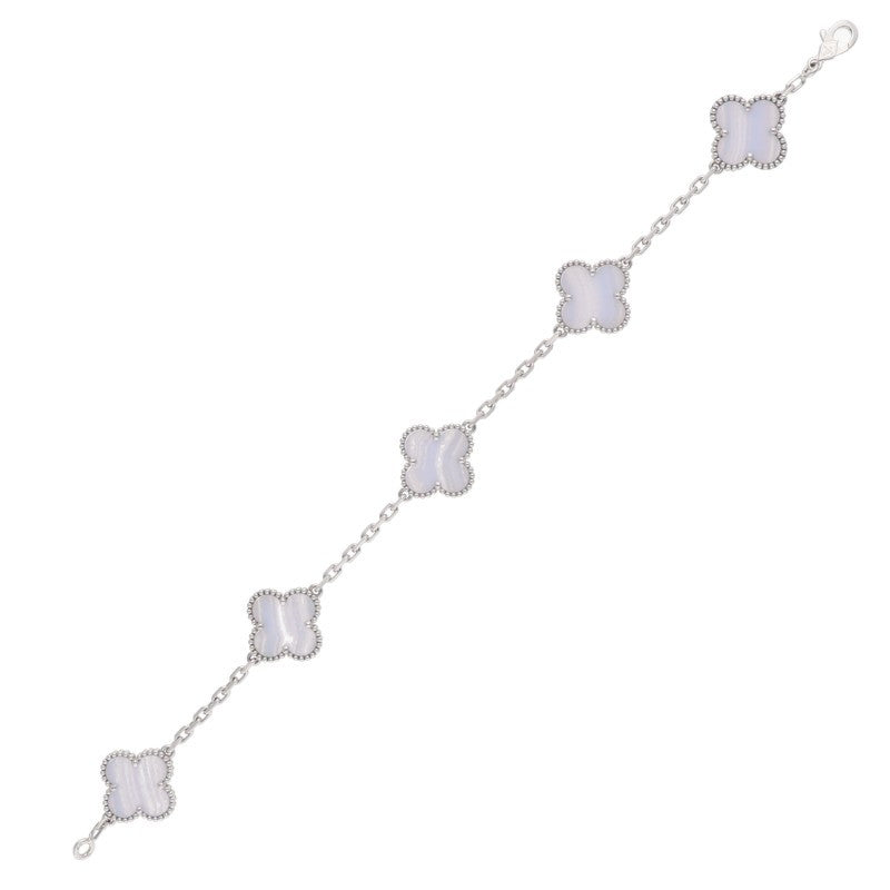 VANCLEEF & ARPELS Vintage Alhambra White Gold Bracelet Size ONE SIZE