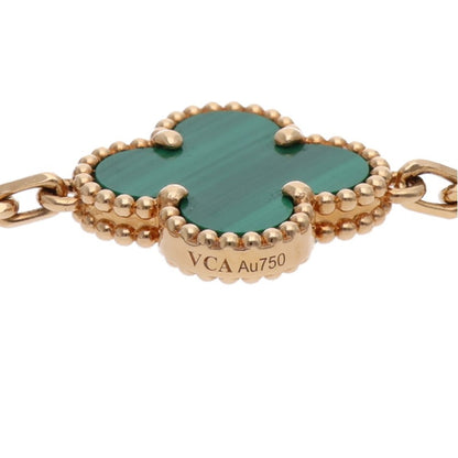 VANCLEEF & ARPELS 18K Vintage Alhambra Malachite Bracelet