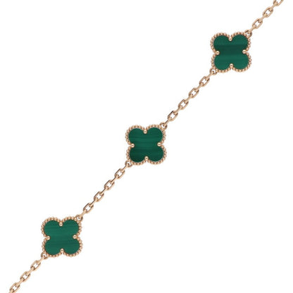 VANCLEEF & ARPELS 18K Vintage Alhambra Malachite Bracelet