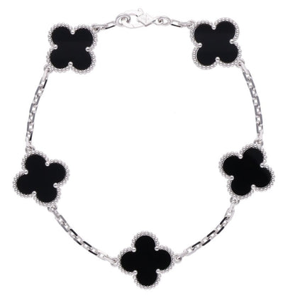 VANCLEEF & ARPELS Vintage Alhambra K18WG 5P Onyx Bracelet