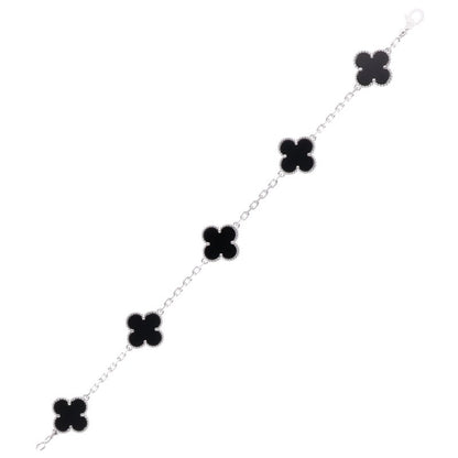 VANCLEEF & ARPELS Vintage Alhambra K18WG 5P Onyx Bracelet