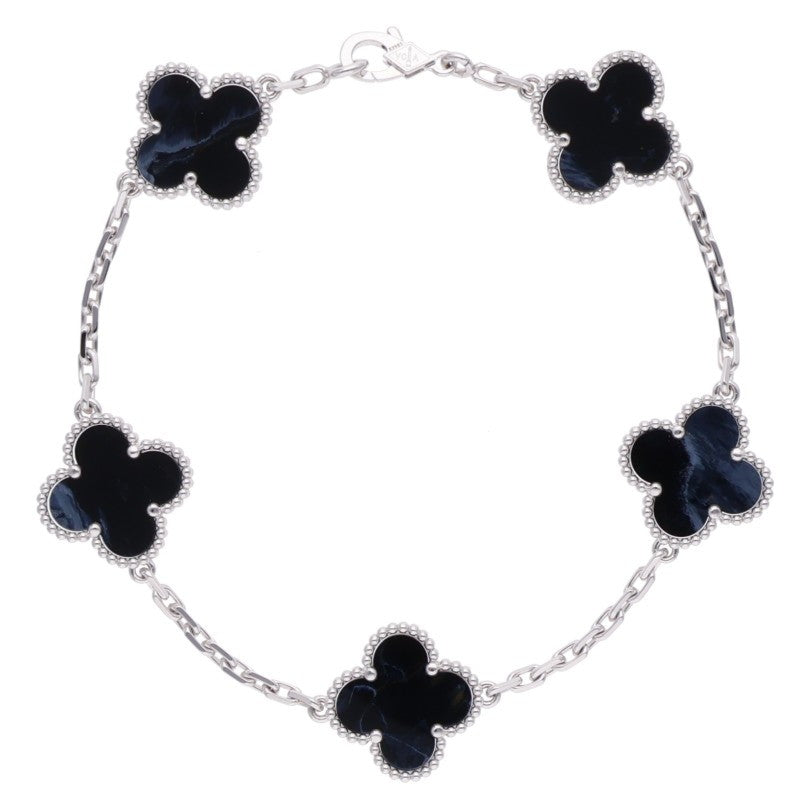 VANCLEEF & ARPELS Vintage Alhambra K18WG Pietersite Bracelet