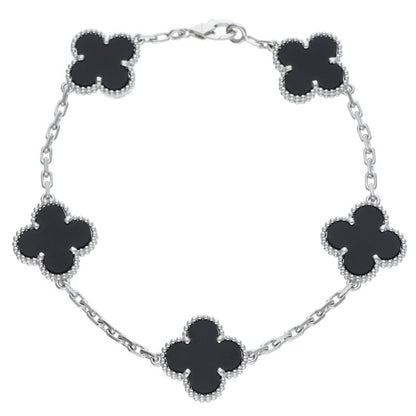 VANCLEEF & ARPELS 18K WG Alhambra Onyx Bracelet