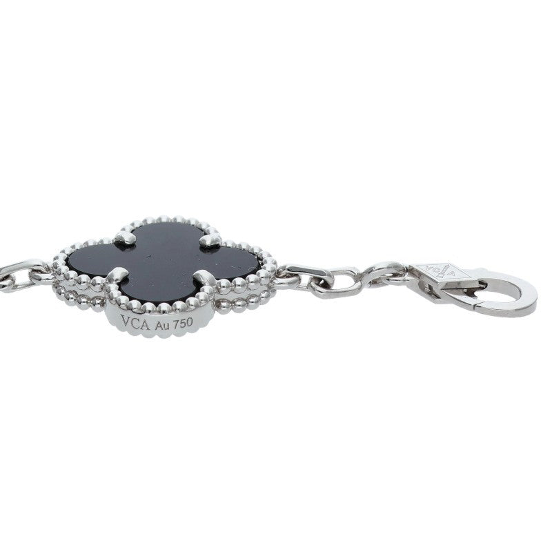 VANCLEEF & ARPELS 18K WG Alhambra Onyx Bracelet