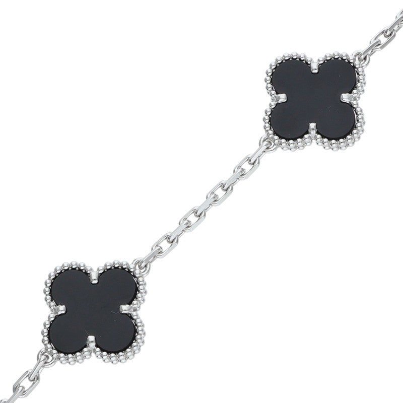 VANCLEEF & ARPELS 18K WG Alhambra Onyx Bracelet