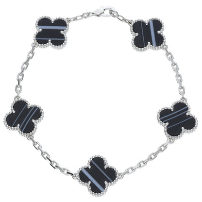 VANCLEEF & ARPELS Vintage Alhambra K18WG Onyx Bracelet