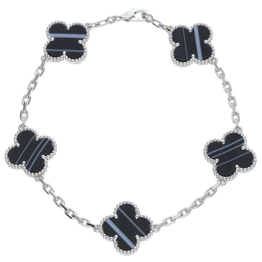 VANCLEEF & ARPELS Vintage Alhambra K18WG Onyx Bracelet
