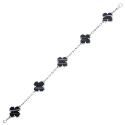 VANCLEEF & ARPELS Vintage Alhambra K18WG Onyx Bracelet