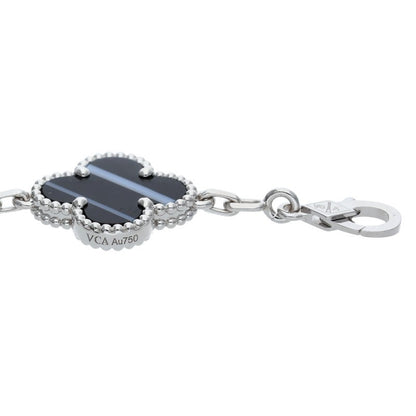 VANCLEEF & ARPELS Vintage Alhambra K18WG Onyx Bracelet